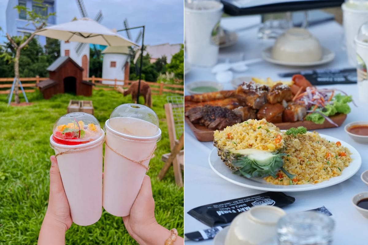 Ngoài đồ uống, quán còn phục vụ những phần ăn nhỏ để nạp năng lượng sau buổi tham quan khu trang trại 